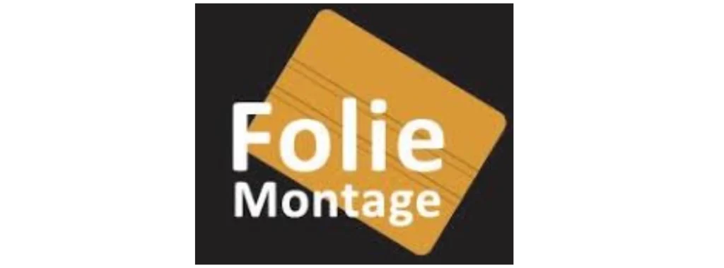 Folie Montage logo på sort baggrund, professionel folieinstallation.